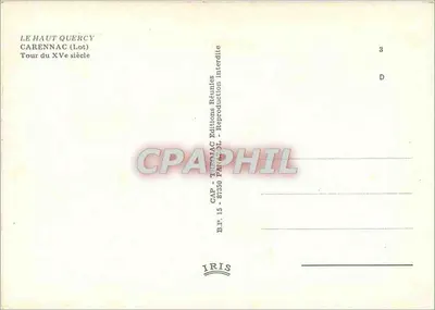 Wysokie Quercy — Carennac (Lot) — Wieża z XV wieku — Wydawnictwo IRIS — Rewers