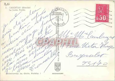 Carentan (Manche) — O Jardim Público — editor APTAUR Éditions — Verso