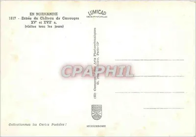 Zamek w Carrouges — Wejście — wydawca LUMICAP — Rewers