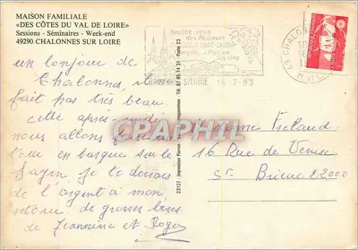 Casa Familiar «Des Côtes du Val de Loire» — Sessões - Seminários - Fins de semana — Chalonnes-sur-Loire — Verso
