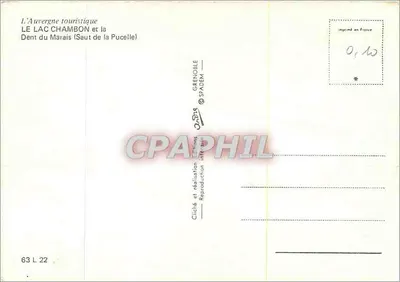 Jezioro Chambon i Szczelina Marais — Auvergne — Wydawnictwo Grenoble — Rewers