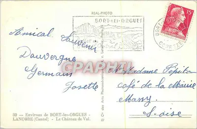 O Castelo de Val — Arredores de BORT-LES-ORGUES (LANOBRÉ, Cantal) — editor Cap — Verso