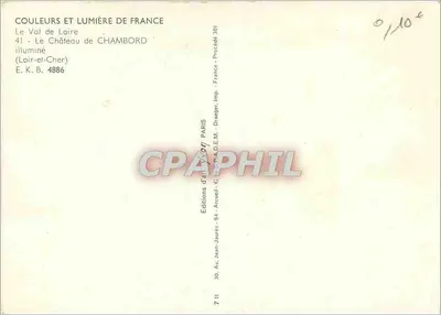 Chambord — Zamek oświetlony — Éditions Jean-Jaurès — Rewers