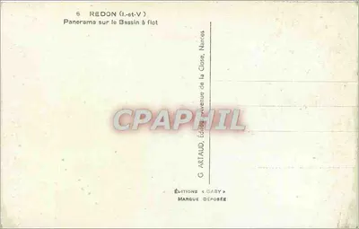 Redon (Ille-et-Vilaine) — Panorama nad basenem — Wydawnictwo G. Artaud, Nantes — Rewers
