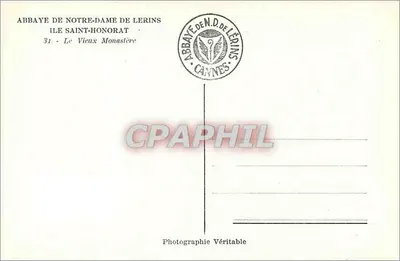 Zamek na Wyspie Świętego Honorata — Abp. Najświętszej Maryi Panny z Lérins — CAP — Rewers