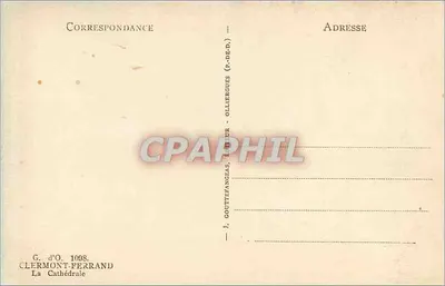 Katedra w Clermont-Ferrand — widok panoramiczny — G. d'O. 1098 — Rewers