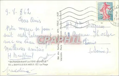 Banyuls-sur-Mer — plaża i łodzie — Sté des Cartes Photo A.P.A. - POUX - Rephod. — Rewers