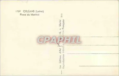 Plac du Martroi — Orléans (Loiret) — Les Éditions d'Art — Rewers