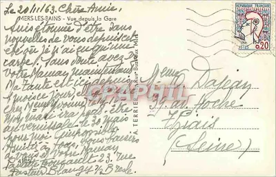 Mers-les-Bains — Widok z Stacji — wydawca nieznany, numer serii nieczytelny — Rewers