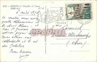 Mégeve e l'Aiguille de Varan (2408 m.) — L. Morandi, editore, n° E.32 — Verso