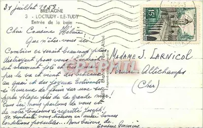Loctudy - Entrada da Baia — Bretagne — editor: P. P. Larnicol — Verso