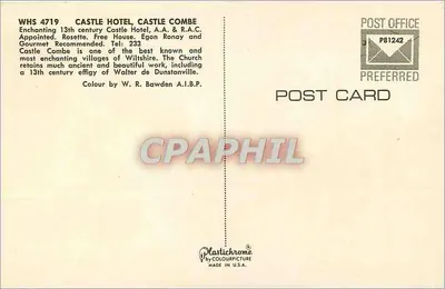 Castelo Combe — aldeia pitoresca — Plastichrome by Colourpicture — Verso