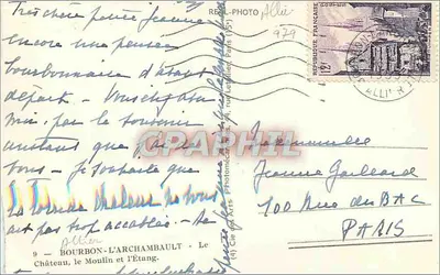 Bourbon-l'Archambault — Zamek, Młyn i Jezioro — Spółka Sztuki Fotomechanicznej — Rewers