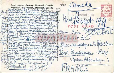 Bazylika Sacré-Cœur na Montmartre — widok panoramiczny — wydawca nieznany — Rewers