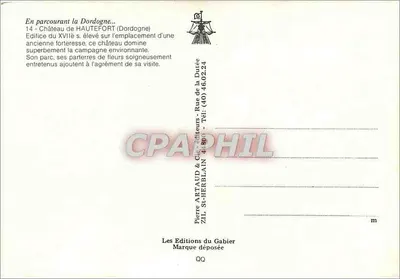 Castelo de Hautefort — Dordogne — Éditions du Gabier — Verso