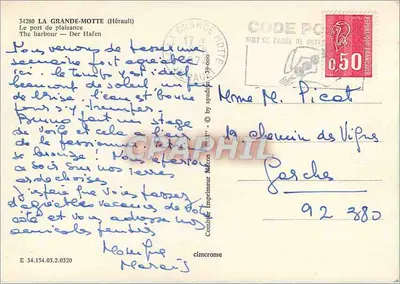 Port rekreacyjny — La Grande-Motte (Hérault) — Comité Imprimeur Mécon — Rewers