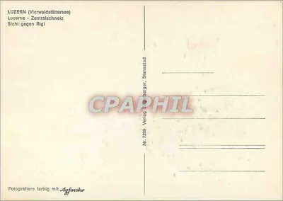 Lucerna - Vierwaldstättersee — widok ku Rigi — wydawca Stansstad, nr 7259 — Rewers