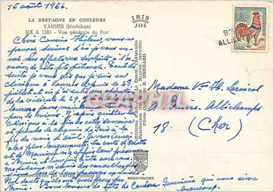 Vannes (Morbihan) — Vista geral do Porto — Éditions Iris Jos — Verso