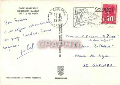 Hossegor — widok panoramiczny z mimozami i wignietami krajobrazowymi — Éditions Diplomates (B) Méxichrome — Rewers