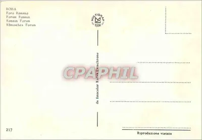 Forum Rzymskie — Rzym — wydawca MULTIGRAF TERNI, nr 217 — Rewers