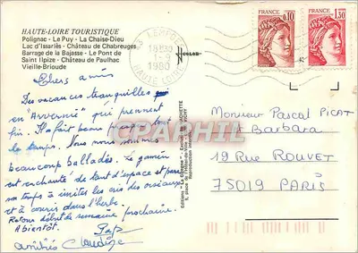 Haute-Loire Turística — Editora Haute-Loire Turística, número de série não visível — Verso