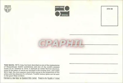 A Nave, Catedral de Canterbury — Foto: E. Nägele, John Hinde Studios — Verso