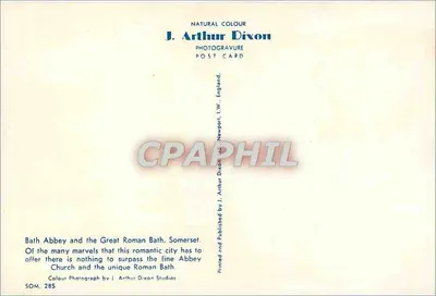 Abbatia w Bath i Rzymski Duży Łazienka — Somerset — J. Arthur Dixon, SOM 285 — Rewers