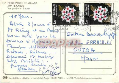 Mônaco - Vista geral - O porto — As Edições Gilletta, n°757 — Verso