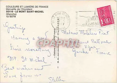 Mont Saint-Michel — widok panoramiczny — Wydawnictwo Jean-Jaurès-Artcelli, nr 10/3278 — Rewers