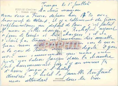 Fouras (Charente-Maritime) — Duża plaża — wydawca IRIS, numer serii nie widoczny — Rewers