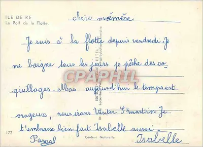 Port of La Flotte — Isle of Ré — Publisher Estel, no. 172 — Back