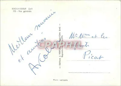 Rocamadour (Lot) — Ogólny widok — Wydawnictwo J. Vertuel & Saint-Céré (Lot) n°773 — Rewers