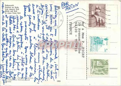 Dubrovnik — Vista desde Srđ — editor 'TURISTIČKA PROPAGANDA' n°1265 — Verso