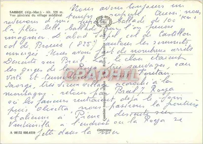 Saorge (Alpes-Maritimes) — vista geral do vilarejo medieval — Combier Imprimeur-Médon — Verso