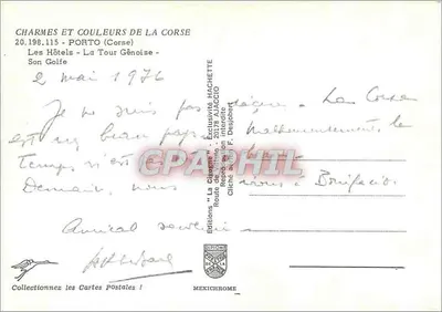 Wieża Genuńska - Porto - Korsyka — Éditions La Cigogne, n° 20.198.115 — Rewers