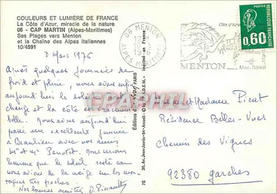 Kap Martin — Wybrzeże Azury, Alpy Morskie — Wydawnictwo Jean-Jacques-94-Arcouil — Rewers