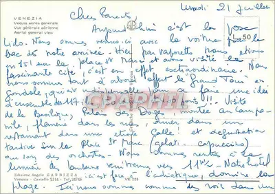 Wenecja — Ogólny widok lotniczy — Wydawnictwo Angelo Garbizza, nr VE 223 — Rewers