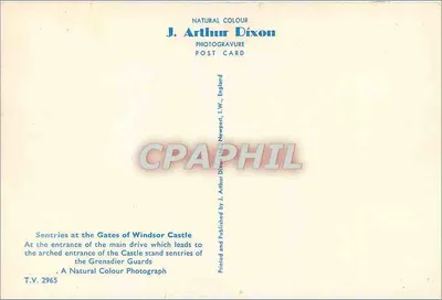 Zamek w Windsorze — Wjazd główny — J. Arthur Dixon, T.V. 2965 — Rewers