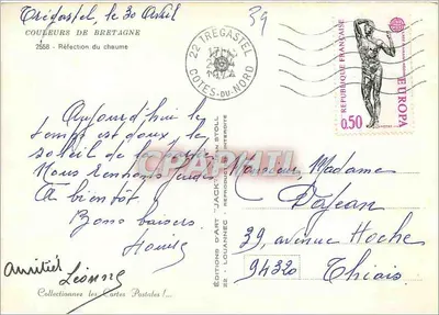 Chaume en Tregastel — Refacción del chaume — Ediciones de Arte Jack, n°2558 — Reverso