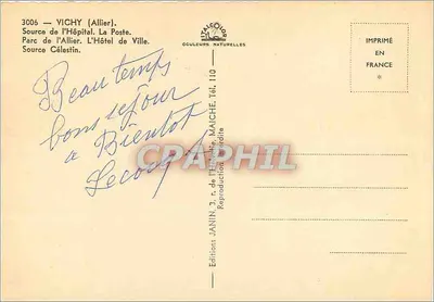 Vichy — widok panoramiczny — Wydawnictwo JANIN, nr 3006 — Rewers