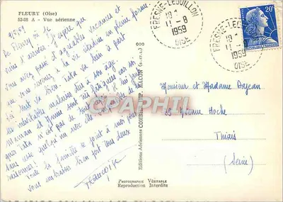Fleury (Oise) — Visão aérea — Edições Aéreas Combier — Verso