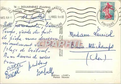 Douarnenez (Finistère) — Tonéis e sardinieres no porto — Edições Gaby — Verso