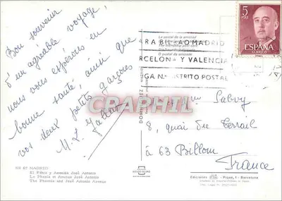 Madrid — Avenida de José Antonio — Edições VIRA, Barcelona — Verso