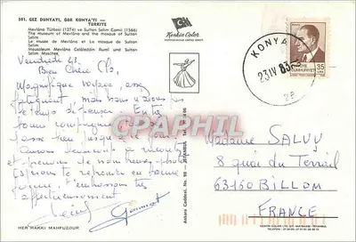 कोन्या — सुल्तान सेलिम के मस्जिद और मेव्लेवी के मकबरा (1274) — केस्किन कलर, संख्या 56 — पीछे