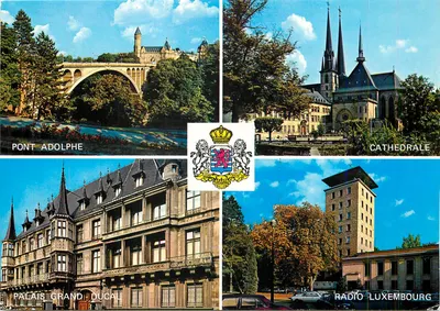 Ponte Adolphe — Palácio Granducal — Catedral — Rádio Luxemburgo — Editor Lander