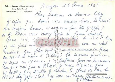 Angers (Maine-et-Loire) — Stacja Saint-Laud — wydawca Lionel, nr 562 — Rewers