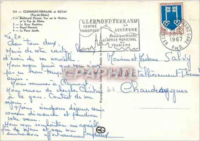 Clermont-Ferrand i Royat — widok panoramiczny i atrakcje turystyczne — turystyczny wydawca Clermont-Ferrand — Rewers