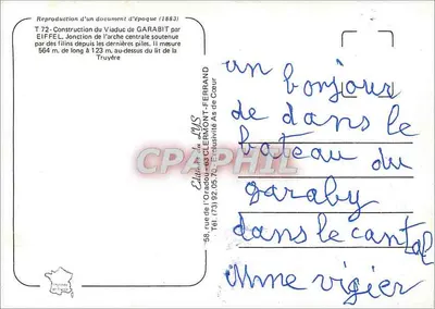 Construção do Viaduto de Garabit — Editor du Lys, T72 — Verso