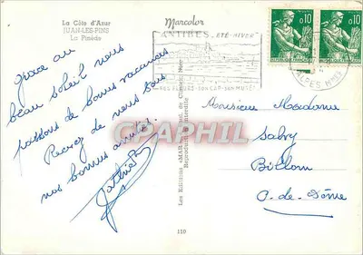 JUAN-LES-PINS — A Pinède — Les Éditions de Chambéry, n°110 — Verso