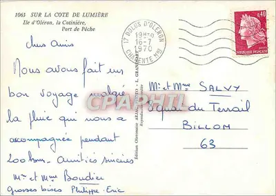 Porto da Pesca — Isola d'Oléron, Cotinière — Edizione Oleronaise ARJAC — Verso